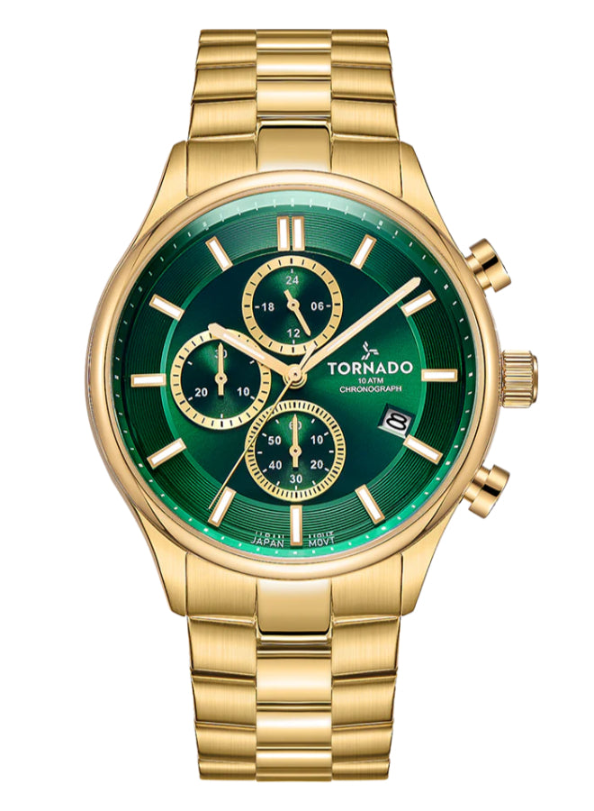 Tornado CELESTIA ELITE Men's Chronograph Green Dial Watch - T6106B-GBGH