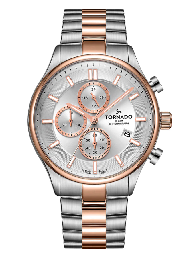 Tornado CELESTIA ELITE Men's Chronograph White Dial Watch - T6106B-KBKW