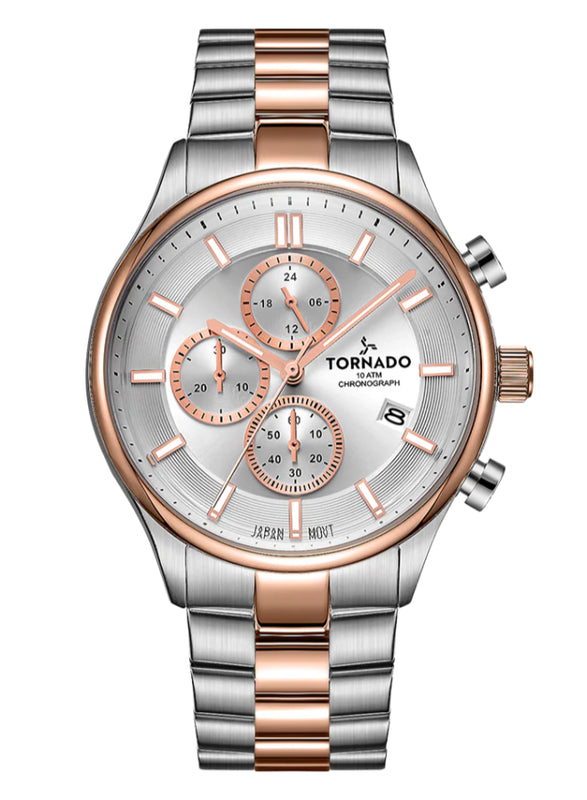 Tornado CELESTIA ELITE Men's Chronograph White Dial Watch - T6106B-KBKW