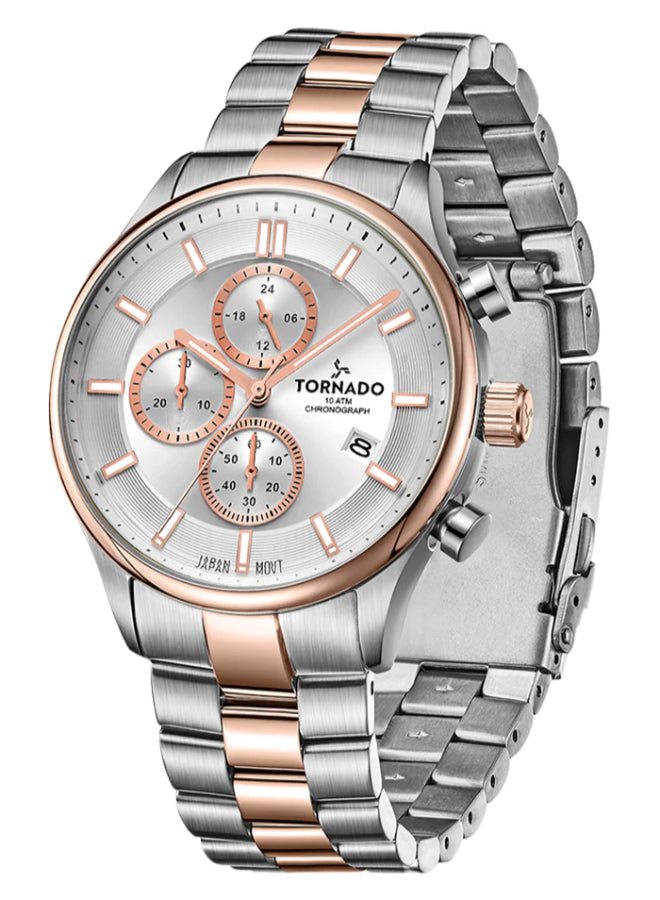 Tornado CELESTIA ELITE Men's Chronograph White Dial Watch - T6106B-KBKW