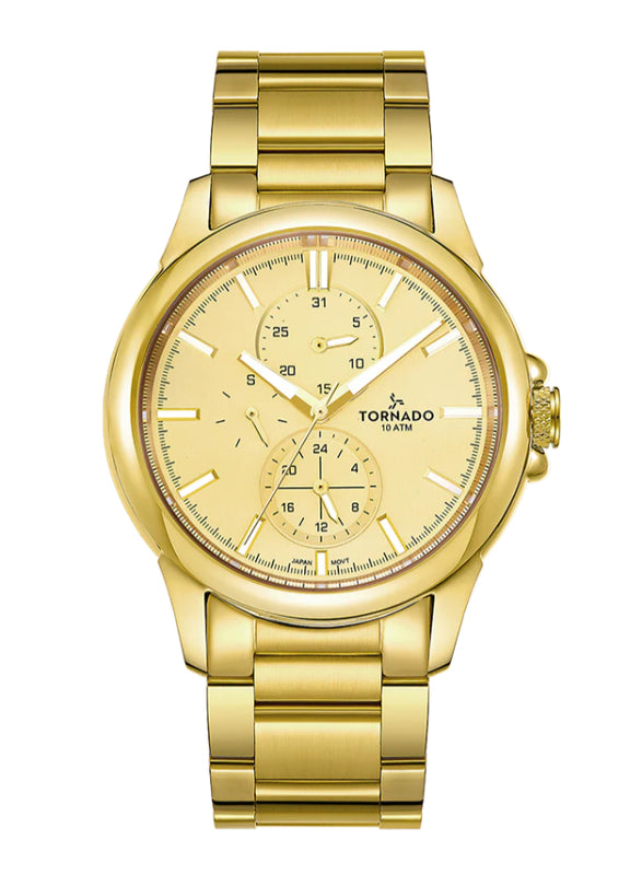 Tornado CELESTIA ELITE Men's Multi Function Champagne Dial Watch - T6107-GBGC