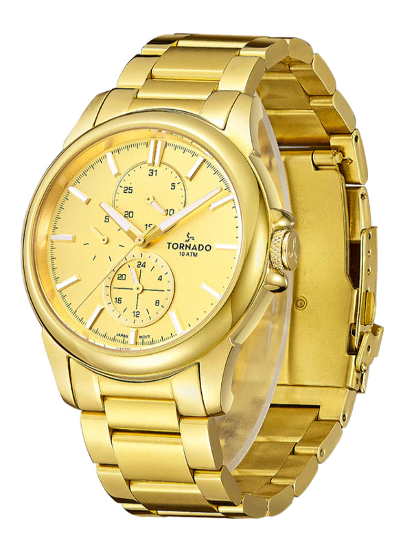 Tornado CELESTIA ELITE Men's Multi Function Champagne Dial Watch - T6107-GBGC