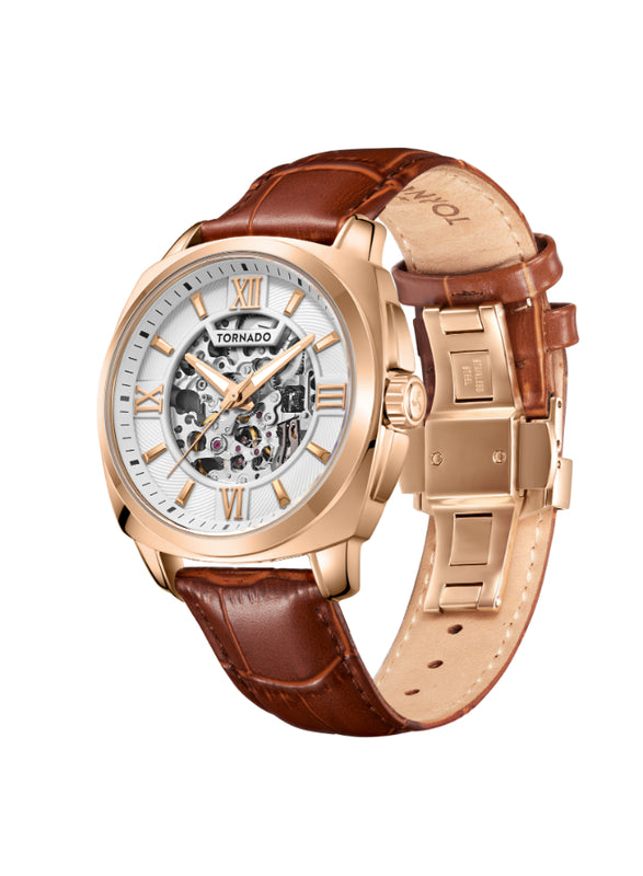 TORNADO AUTONOVA Men's Automatic White Dial Dial Watch - T7316-RLDW