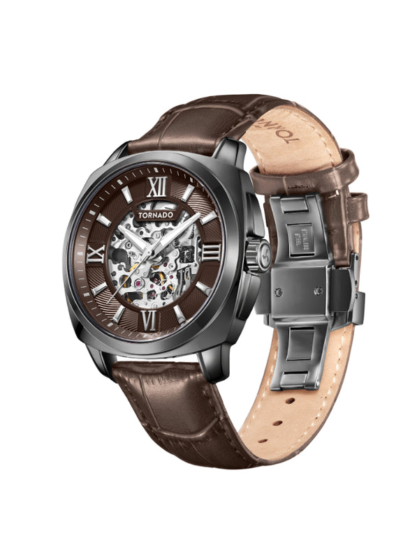 TORNADO AUTONOVA Men's Automatic Choclate Brown Dial Watch - T7316-XLDD