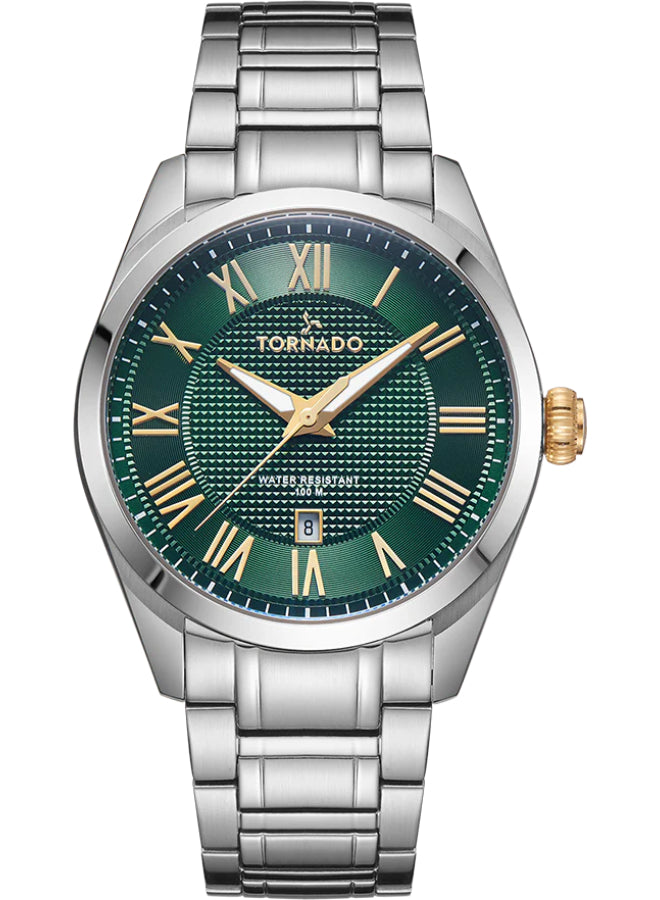 Tornado CLASSIC ANALOG Men's Analog Green Dial Watch - T8007-SBSHG