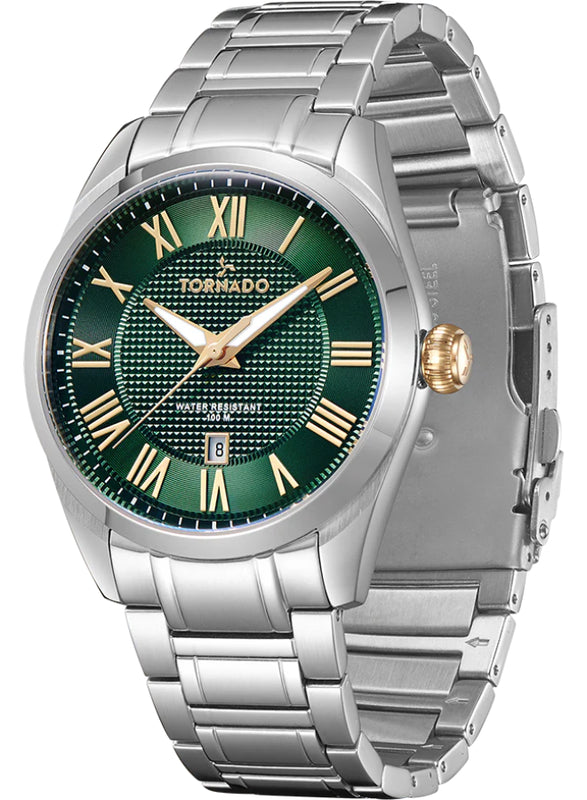 Tornado CLASSIC ANALOG Men's Analog Green Dial Watch - T8007-SBSHG