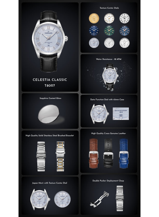 Tornado CLASSIC ANALOG Men's Analog Dark Blue Dial Watch - T8007-XBXN