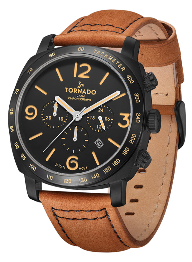 Tornado LUMINA CHRONOSPHERE Men's Chronograph Black Dial Watch - T9102-BLEB