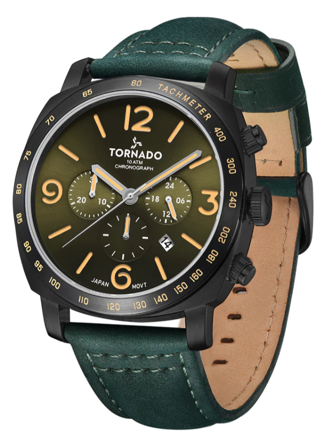 Tornado LUMINA CHRONOSPHERE Men's Chronograph Green Dial Watch - T9102-BLHH