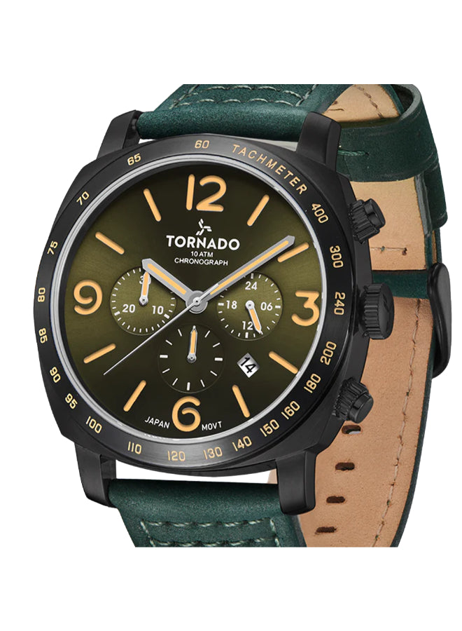 Tornado LUMINA CHRONOSPHERE Men's Chronograph Green Dial Watch - T9102-BLHH