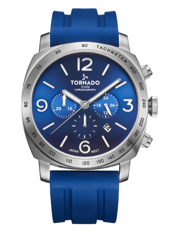 Tornado LUMINA CHRONOSPHERE Men's Chronograph Blue Dial Watch - T9102-SSNN