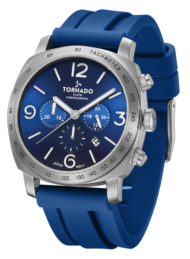 Tornado LUMINA CHRONOSPHERE Men's Chronograph Blue Dial Watch - T9102-SSNN