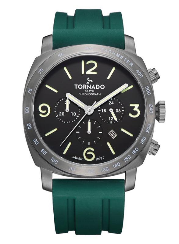 Tornado LUMINA CHRONOSPHERE Men's Chronograph Green Dial Watch - T9102-XSHB
