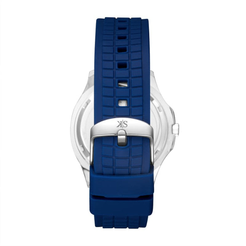 Kenneth Scott Men's Analog Blue Dial Watch - K24014-SSNN
