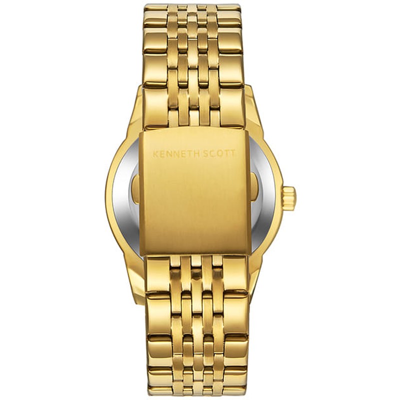 Kenneth Scott Men's Analog Champagne Dial Watch - K23030-GBGC