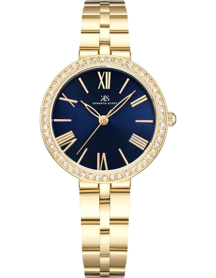 Kenneth Scott Women's Analog Blue Dial Watch - K23502-GBGN