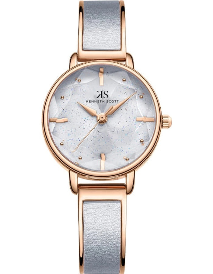 ساعة كينيث سكوت النسائية التناظرية ذات المينا الرمادية - K23503-RBXX