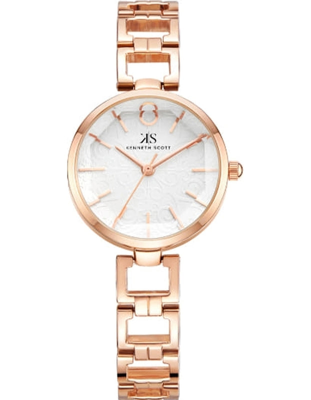 Kenneth Scott Women's Analog White Dial Watch - K23514-RBKW