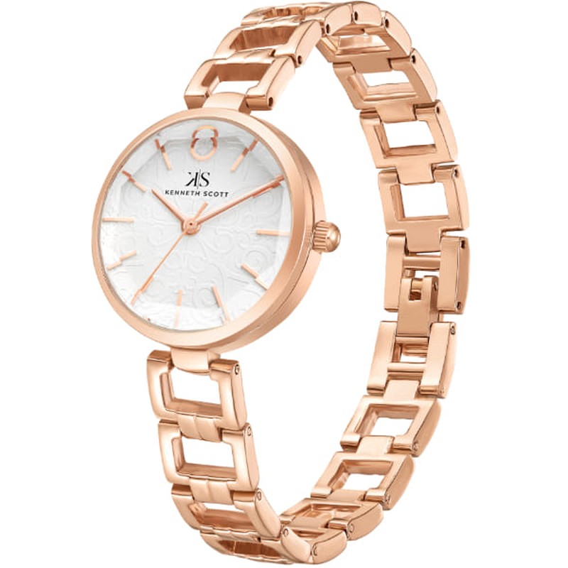 Kenneth Scott Women's Analog White Dial Watch - K23514-RBKW