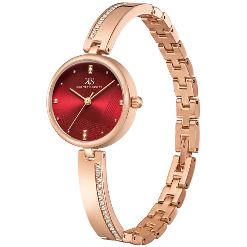 Kenneth Scott Women's Analog Red Dial Watch - K23506-RBKR