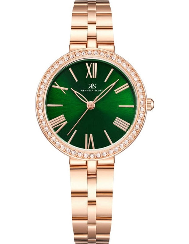 Kenneth Scott Women's Analog Green Dial Watch - K23502-RBKG