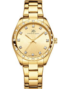 ساعة كينيث سكوت النسائية التناظرية ذات المينا الذهبية - K24509-GBGC