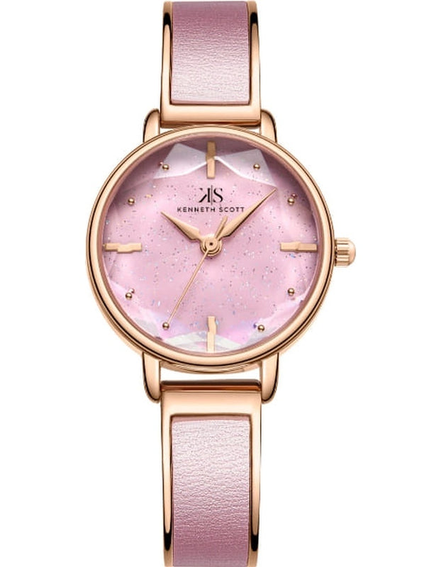 Kenneth Scott Women's Analog Pink Dial Watch - K23503-RBPP