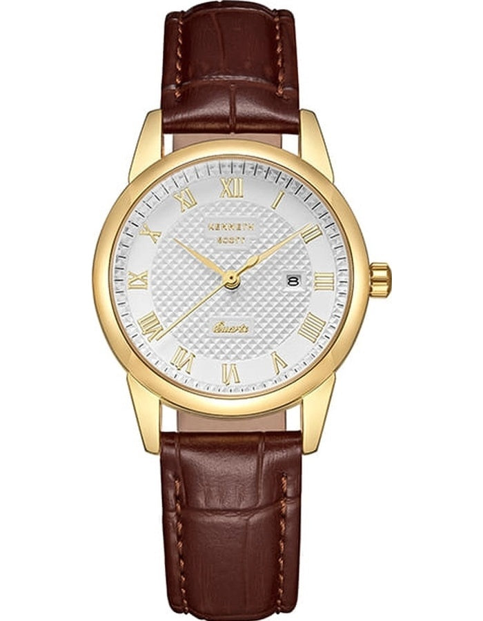 Kenneth Scott Women's Analog Beige Dial Watch - K23530-GLDI