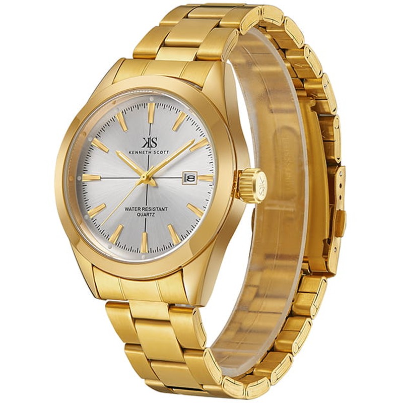 Kenneth Scott Men's Analog White Dial Watch - K23025-GBGW