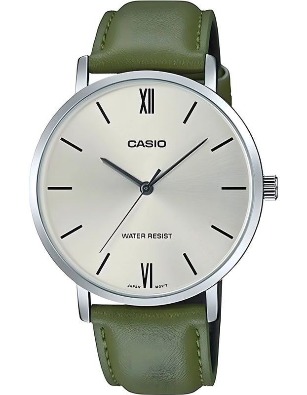 CASIO Men's Analog Silver Dial Watch - MTP-VT01L-3BUDF