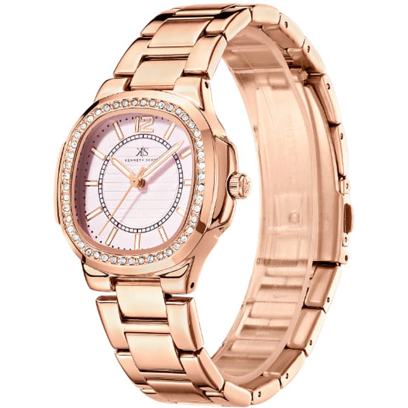 Kenneth Scott Women's Analog Pink Dial Watch - K24507-RBKP