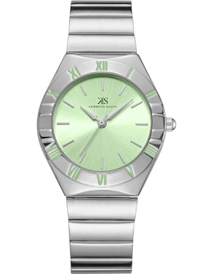 Kenneth Scott Women's Analog Green Dial Watch - K24506-SBSH