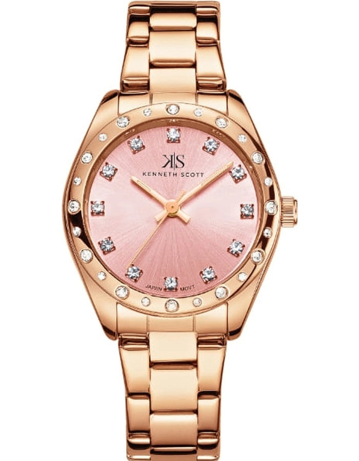 Kenneth Scott Women's Analog Pink Dial Watch - K24509-RBKP