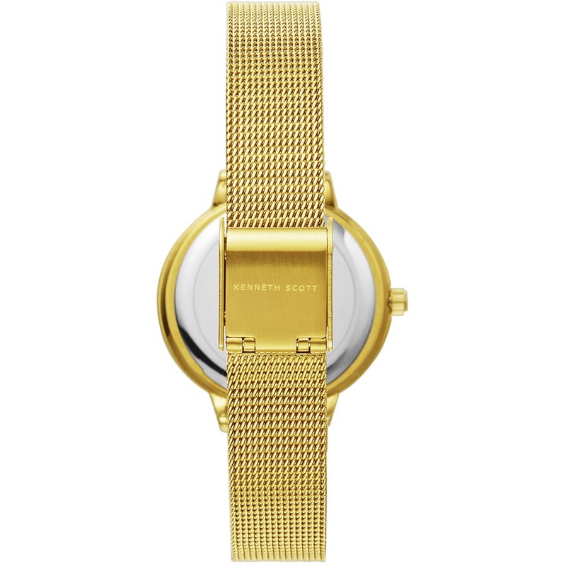 Kenneth Scott Women's Analog White Dial Watch - K22523-GMGW