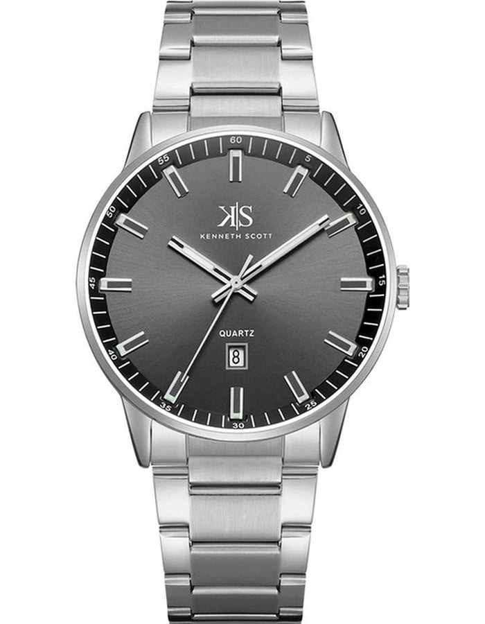 Kenneth Scott Men's Analog Black Dial Watch - K22010-SBSB