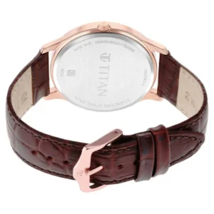 Titan Rose Gold Dial Analog with Date Leather Strap watch for Men - Image 3