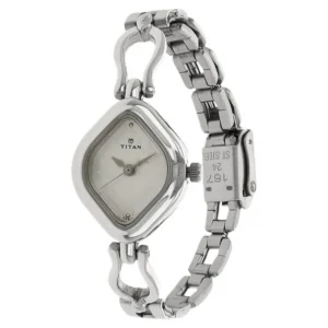 Titan Quartz Analog Silver Dial Stainless Steel Strap Watch for Women - Image 3