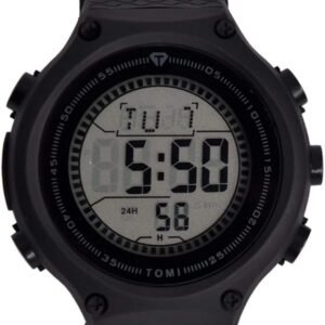 Tomi Sports Digital Sports Watch with LCD Dial Digital Display - TM-1810G (Black) - Image 1
