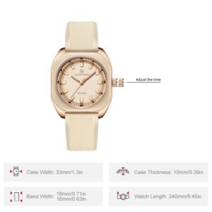 NAVIFORCE NF5061 Japanese Quartz Movement Stylish Square Women’s Watch - Image 2
