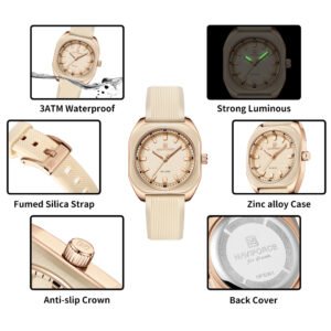 NAVIFORCE NF5061 Japanese Quartz Movement Stylish Square Women’s Watch - Image 3